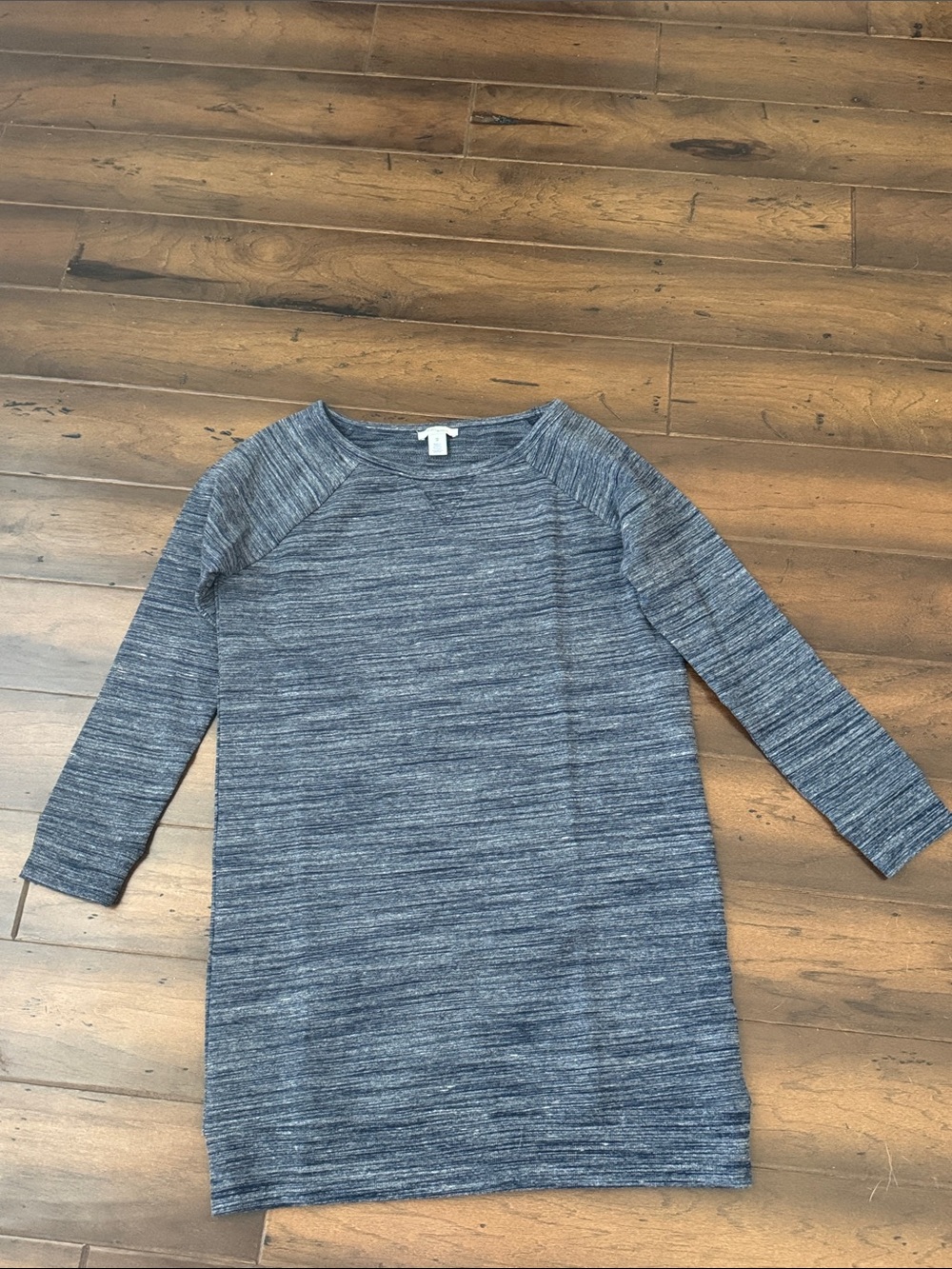 Heathered Navy Knit Sweatshirt Dress